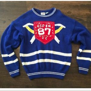 Janes Closet Sweater Sz 42 LG Aspen Bue Large